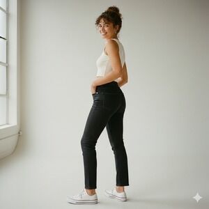 Dear John Blaire Women's High Rise Straight Leg Black Denim Jeans - Size 27